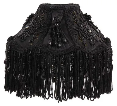 Immagine prodotto di Collezione Barocca, clip per paralume, 19 cm, 11x19x19, tessuto, nero
