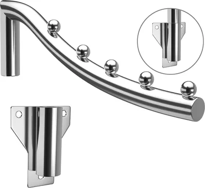 Produktbild von Wandkleiderbügel 2 Stück, Edelstahl, klappbar, für Flur, 180 Grad schwenkbar