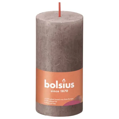 Zdjęcie produktu dla Bolsius Rustic Pillar Candles Shine 8 szt. 100x50 mm Taupe