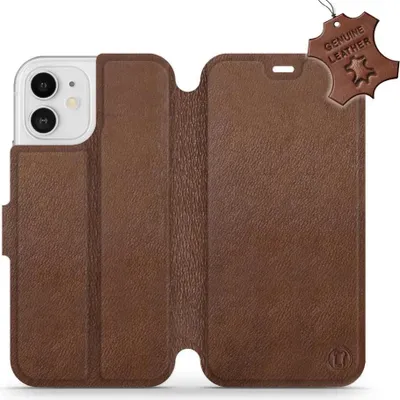 Produktbild von Echtleder Handyhülle für iPhone 12, Mobiwear Leather, Braun