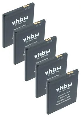 Produktbild von vhbw 5x Akku Ersatz für Pax IS057 für Barcodescanner POS (1800 mAh, 3,7 V, Li-Polymer)