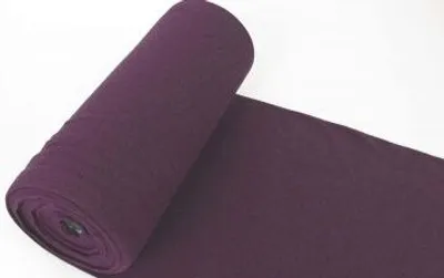 Produktbild von Bündchenstoff LUC Melange Black Violett, Uni 270 g/m², Strickschlauch glatt/fein, 35 cm breit, 25 cm lang, Schlauch, Meterware