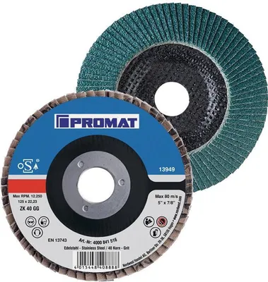 Produktbild von Fcherscheibe 180 mm Krnung 40 konisch INOX Zirkonkorund