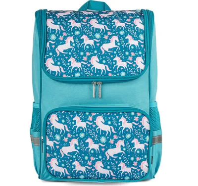 Produktbild von Foxoo Rucksack für Mädchen – Einhorn-Schultasche. Einhorn-Rucksack für Kinder – 20 Liter – Türkis