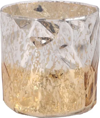 Produktbild von Windlicht Glas Ø 9 x 9 cm gold weiß