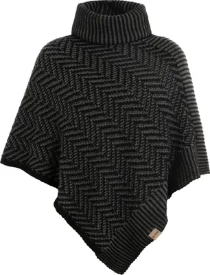Produktbild von Knit Factory Amber Gestrickter Poncho - Schwarz/Anthrazit - One Size