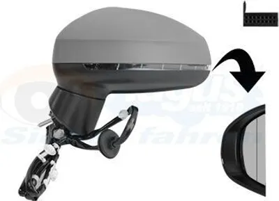 Produktbild von VAN WEZEL 0304807 Außenspiegel Seitenspiegel Links für AUDI A1 Sportback (8XA, 8XF) Asphärisch Beheizt Grundiert