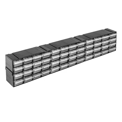 Obrázok produktu pre Dielenská Skriňa s 48 zásuvkami modulárna police 67 x 16 cm plynule rozšiřitelný Kombinovaný modul priehľadný