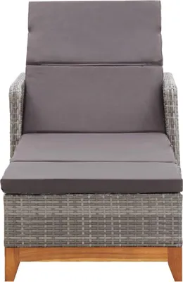 Produktbild von vidaXL Sonnenliege Poly Rattan und Massivholz Akazie Grau