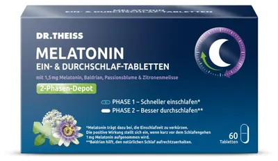 Produktbild von DR. THEISS Melatonin Ein-& Durchschlaf-Tabletten, 60 St. Tabletten