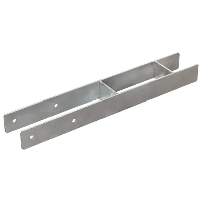 Image de vidaXL Support de poteau 6 pièces argenté 8×6×60 cm Acier galvanisé
