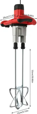 Produktbild von Rührwerk für Mörtel und Beton - Elektrischer Handmischer - 1800 W - 6 Stufen - M14 Gewinde - 220 V 50 Hz - Für Farbe, Putz & Mörtel