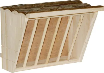Produktbild von Heuraufe XL mit Sitzbrett NATURE, 28x20,5x22cm