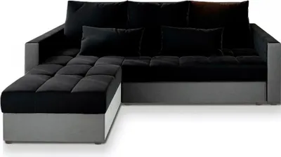 Produktbild von Masseno Ecksofa KOS PIK mit Schlaffunktion L-Form, Sofa mit Bettkasten, Wohnzimmersofa, Couch, Soffa, Bettsofa, Couchgarnitur- Schwarz, KRONOS 07 + PAROS 05