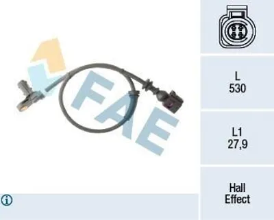 Produktbild von FAE ABS Sensor Raddrehzahl Vorne für VW SHARAN (7M8, 7M9, 7M6) 78295