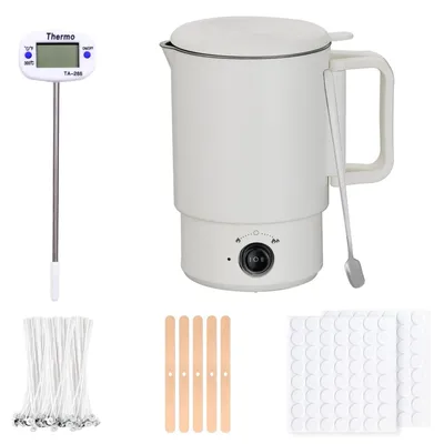 Wachsschmelzkanne 800 ml mit Thermometer & Zubehör