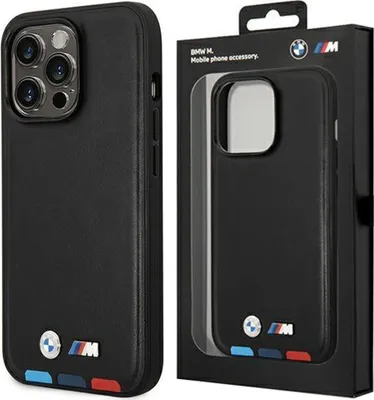 Produktbild von Etui Bmw Leder Stempel Tricolor Do Iphone 15 Pro - Czarne
