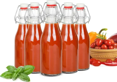 Produktbild von Glasflasche Bügelverschluss 200ml Trinkflasche Ölflasche 6 Stück