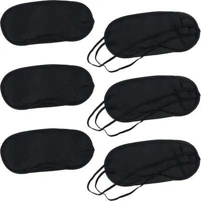 Produktbild von Schlafmaske 6 Stück, schwarz, Polyester, 19 x 8,5 cm, für unterwegs