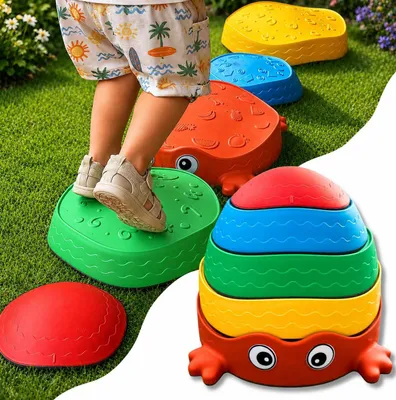 Image de Jeu d'équilibre avec des pierres pour enfants, favorisant l'équilibre et le plaisir du jeu