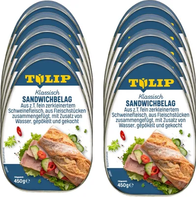 Produktbild von TULIP 10 x 450 g Sandwichbelag aus Schweinefleisch Frühstücksfleisch
