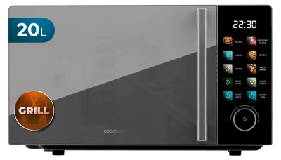 Produktbild von Cecotec Mikrowelle Proclean 6130 Black. 20 Liter, 700 W und Grill 800 W, 8 Programme, 10 Leistungsstufen, Touchscreen