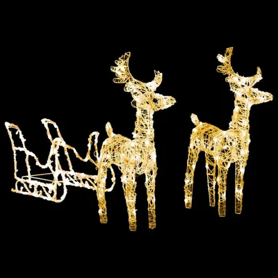 Immagine prodotto di vidaXL Renna e slitta decorazione natalizia 160 LED 130 cm acrilico