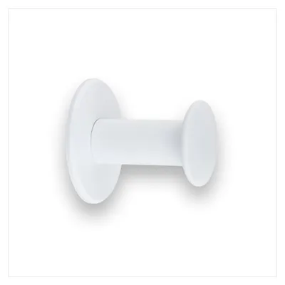 Wandhaken aus Edelstahl, weiß, selbstklebend/schraubbar, 1 Stück