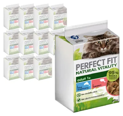Zdjęcie produktu dla Perfect Fit Natural Vitality 72x50g Mokra Karma Dla Kotów Również Po Zabiegu Kastracji Łosoś I Ryba Oceaniczna W Sosie