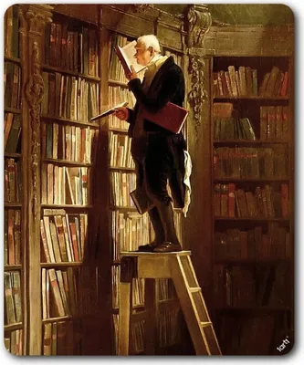 Produktbild von Carl Spitzweg Mauspad - Der Bücherwurm, 1850 (23 x 19 cm)