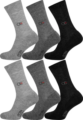 Produktbild von OCERA 6 Paar Wellness Socken Baumwolle NEU mit Frotteesohle + handgekettelter Spitze Uni Damen + Herren in Grautönen Gr. 39-42