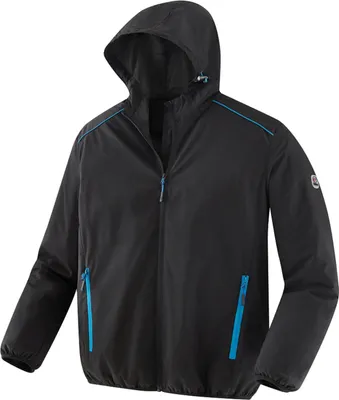 Produktbild von Terrax Workwear Herren Arbeitsjacke mit Kapuze - Leichte Bundjacke mit reflektierenden Details in Schwarz-Azur Größe XXL