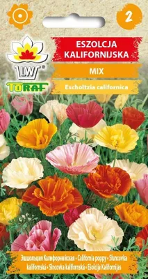 Zdjęcie produktu dla Eszolcja kalifornijska MIX mieszanka NAsiona kwiatów 494 Toraf