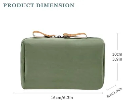Kleine Kosmetiktasche für Frauen - Tragbarer Make-up Organizer für Reisen, Grün