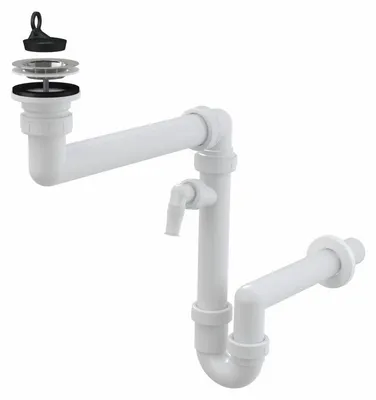 Obrázek produktu pro Prostorově úsporný dřezový sifon Alcadrain DN40 s přípojkou A870P DN40