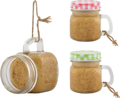 Produktbild von Esschert Design Vogelerdnussbutter Becherglas sortiert; FB830