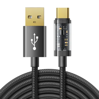 Produktbild von Joyroom USB-A-auf-USB-C-Kabel mit Schnellladung 3 A, 2 m - Schwarz