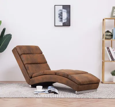 Obrázok produktu pre Maison Exclusive - Leňoška hnedá umelá semišová koža