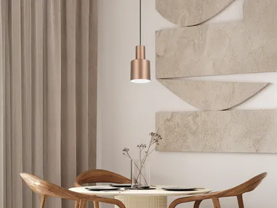 Produktbild von Kleine LED Pendelleuchte mit Metall Lampenschirm, Esstischlampe Coffee hängend