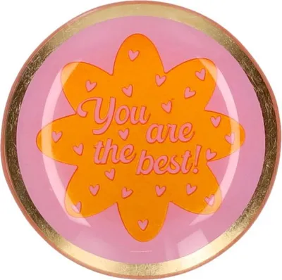 Immagine prodotto di Gift Company Glasteller Love Plates S, You are the best, Dekoteller, Ablage, Glas, Rosa, Ø 10 cm, 1212603012