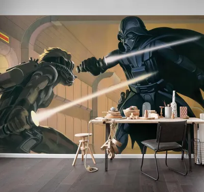 Produktbild von Komar Vlies Fototapete "Star Wars Classic RMQ Vader vs Luke" - Größe: 500 x 250 cm (Breite x Höhe), 10 Bahnen