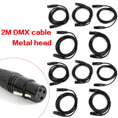 Obrázek produktu pro 10 kusů 2m/6,6FT XLR samec na XLR samice Mikrofonní kabel DMX512 Kabel 3 Pole pro pohyblivou hlavu Par Stage