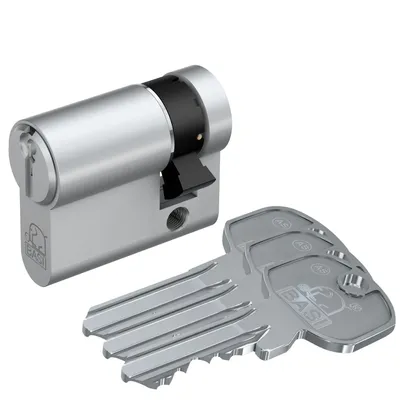 Produktbild von BASI 5021-0035-0035, Euro-Profilzylinder, Messing, Nickel, 3 Stück(e), 1 Stück(e), 65 mm, 1 cm
