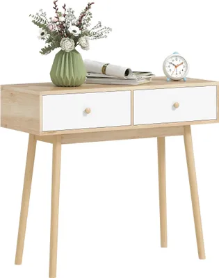 Produktbild von Konsolentisch - Minimalistisches Modernes Design - Holz - Rechteckig - Mit Schubladen - 86x35x75 cm - Braun