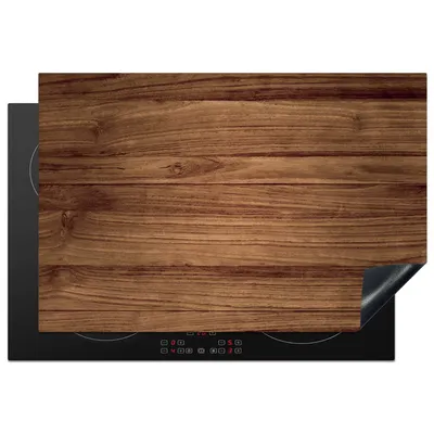 Obrázek produktu pro KitchenYeah® Kryt varné desky vzhled dřeva - hnědý, 77x51cm, dekorace do kuchyně, keramický kryt varné desky, krycí deska na varnou desku