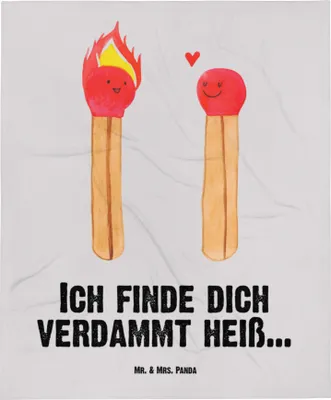 Produktbild von Mr. & Mrs. Panda Plaid Streichhölzer - Grau Pastell - Geschenk, Kinderwagendecke, Erstlingsdecke, Schmusedecke, Liebesbeweis, Freundin, Fleecedecke, Babydecke