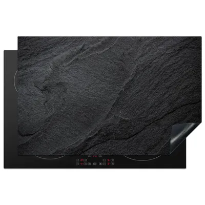 Produktbild von KitchenYeah© Herdabdeckplatte Beton - Schwarz - Industriell , 81x52cm, Küche Deko, Glaskeramikkochfeld Herdabdeckung, Abdeckplatte fùr Kochfeld