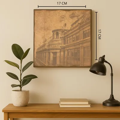 Immagine prodotto di Quadro in legno di una città vecchia in stile shabby chic