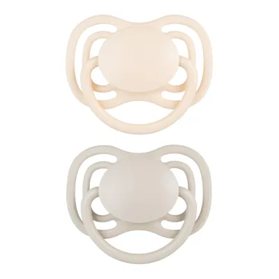 Zdjęcie produktu dla Canpol babies Smoczek silikonowy symetryczny DentalAir NUDE kremowy 6-18 m 2 szt. 23/229_cre