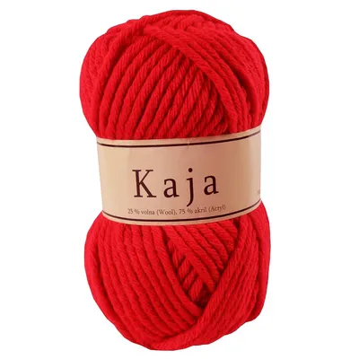 Produktbild von 100g Mützenwolle / Jackenstrickgarn KAJA, 25% Wolle, verschieden Farben, Farbe:rot